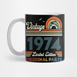 Vintage 1974 50th Birthday Gift For Men Women From Son Daughter Mug